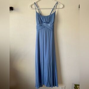 Altar’d State Silky Powder Blue Spaghetti Strap Midi Dress Small